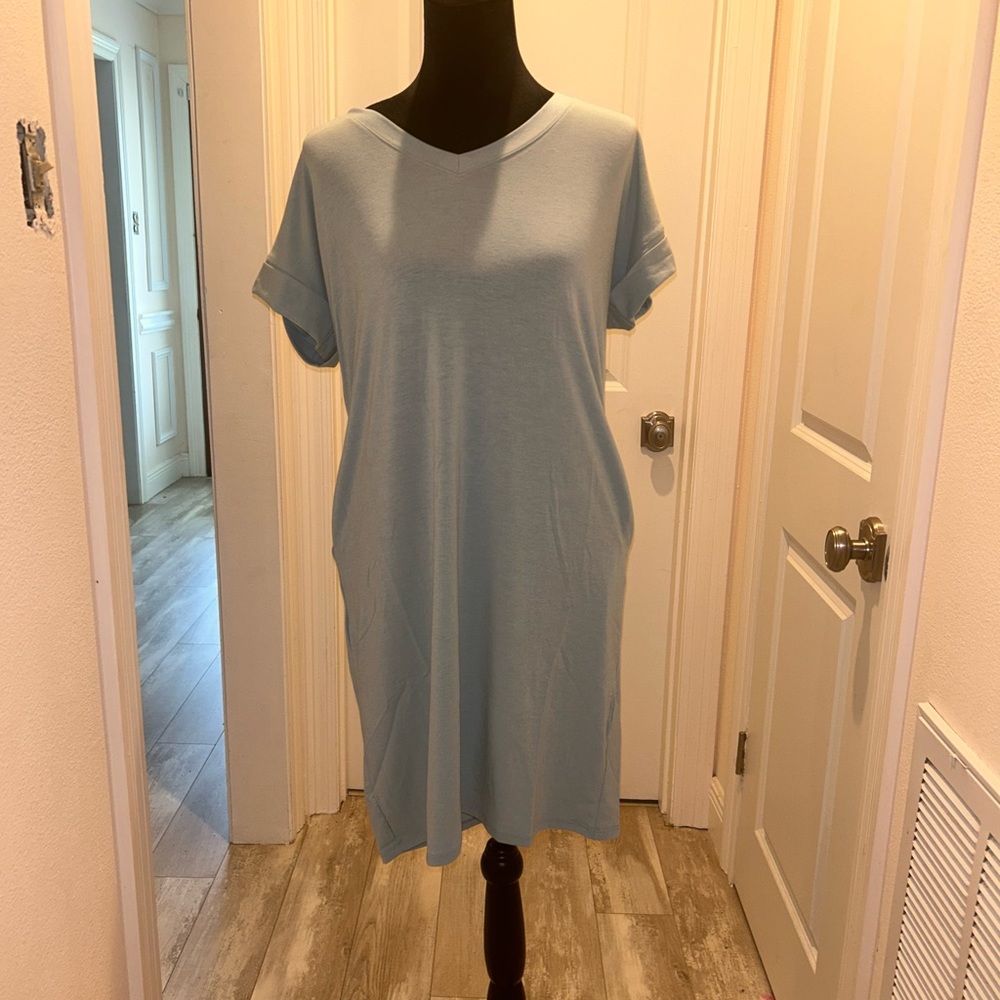 Ash Blue Pocket Dress